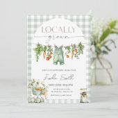 地元で育てられた洗濯ひもベビーシャワー 招待状 (スタンド正面)