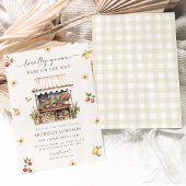 地元で育てられた素朴なファーマーズマーケットのベビーシャワー 招待状