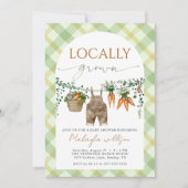地元で育てられた素朴な農家のベイビーシャワー 招待状 (正面)