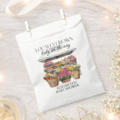 地元で育てられた花のベイビーシャワー フェイバーバッグ (クリップ留めされた状態)