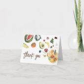 地元で育てられた赤ちゃんのファーマーズマーケットベイビーシャワー サンキューカード (正面)