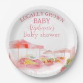 地元で育てられた赤ちゃんの女の子のシャワーマーケット ペーパープレート (正面)