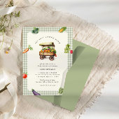 地元で育てられた農家のマーケットベイビーシャワー 招待状