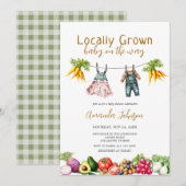 地元で育てられた農家の市場スタンドベビーシャワー 招待状 (正面/裏面)