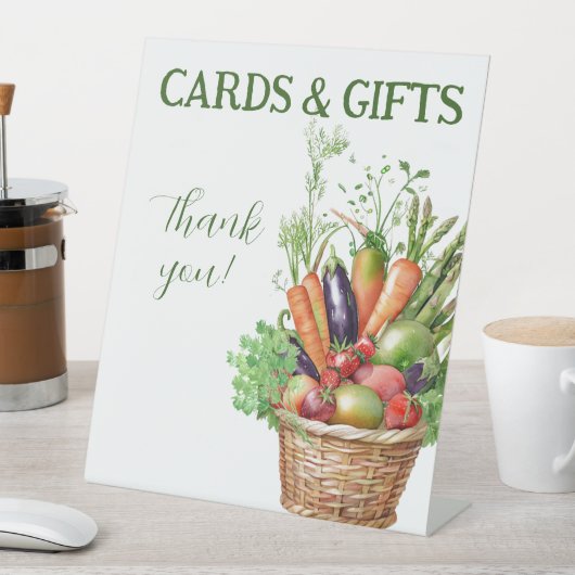 地元で育てられた農家の市場ベイビーシャワー 台座サイン (インサイチュ)