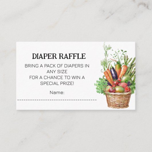 地元で育てられた農家の市場ベビーシャワー エンクロージャーカード (正面)