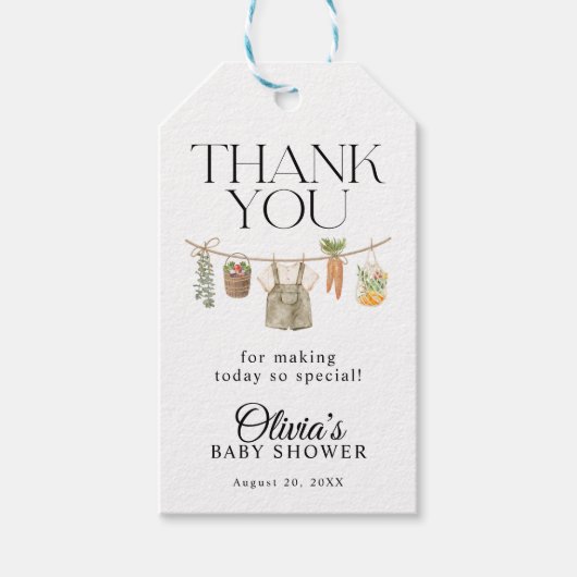 地元で育てられた農家の市場ベビーシャワー ギフトタグ (正面)