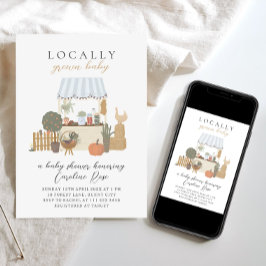 地元で育てられた農家の市場ベビーシャワー 招待状