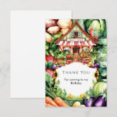 地元で育てられた農家の市場誕生日 サンキューカード (正面/裏面)