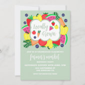 地元で育てられた農家の市場誕生日 招待状 (正面)