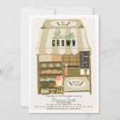 地元で育てられた農家の市場 店 ベビーシャワー 招待状 (正面)