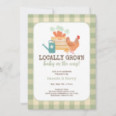 地元で育てられた農家の市場 赤ちゃんシャワー 招待状 (正面)