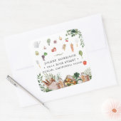 地元で育てられた農家の市場 返送先ラベル スクエアシール (封筒)