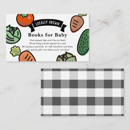 地元で育てられた野菜のホワイトブック 赤ちゃんのために エンクロージャーカード (正面/裏面)