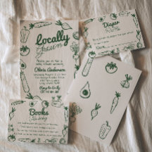 地元で育描ったファーマーズマーケットの赤ちゃんシャワー