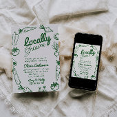 地元で育描ったファーマーズマーケットの赤ちゃんシャワー 招待状