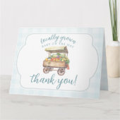 地元で育男女兼用った赤ちゃんシャワー折り畳み サンキューカード (正面)