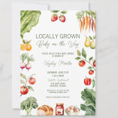 地元で育素朴ったファーマーズマーケットの赤ちゃんシャワー 招待状