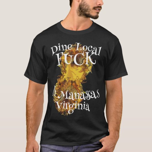 地元で飲もうぜ マナサス ヴァージニア Tシャツ (正面)