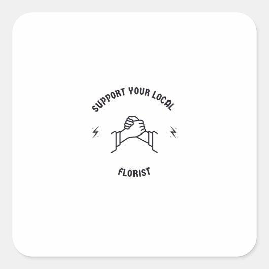 地元のお花屋さんをサポート スクエアシール (正面)