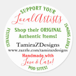 地元のアーティストのビジネスをサポート ラウンドシール