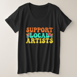 地元のアーティストの音楽愛好家をサポート プラスサイズTシャツ
