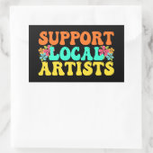 地元のアーティストの音楽愛好家をサポート 長方形シール (バッグ)