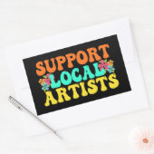地元のアーティストの音楽愛好家をサポート 長方形シール (封筒)