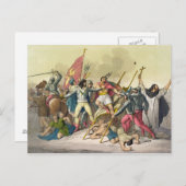 地元のインディアンとコンキスタドールの戦い ポストカード (正面/裏面)