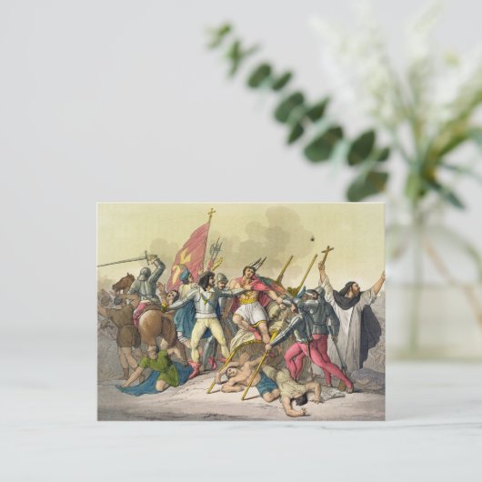 地元のインディアンとコンキスタドールの戦い ポストカード (スタンド正面)