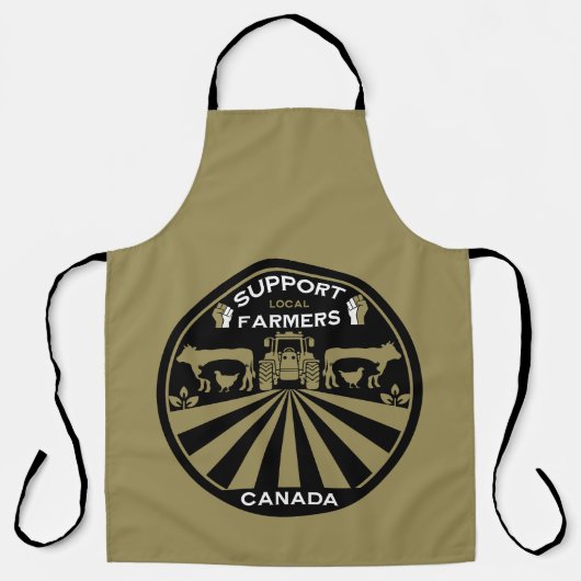 地元のカナダ農作物を支援する エプロン (正面)
