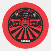 地元のカナダ農作物を支援する ラウンドシール (正面)