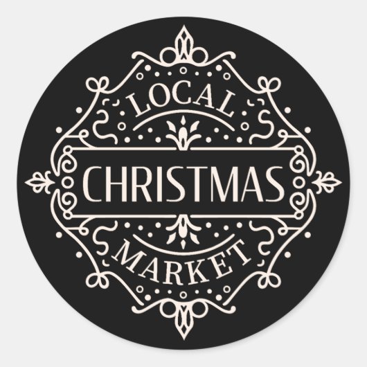 地元のクリスマスマーケットをサポート ラウンドシール (正面)