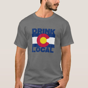 地元のコロラドの国旗地ビールを飲む Tシャツ