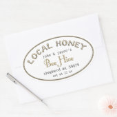 地元のハニー金ゴールドホワイトオーバルビーキーパーラベル 楕円形シール (封筒)
