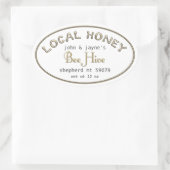 地元のハニー金ゴールドホワイトオーバルビーキーパーラベル 楕円形シール (バッグ)