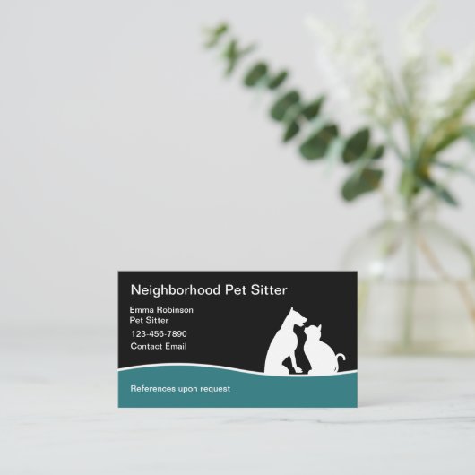 地元のペットシッターの名刺 名刺 (スタンド正面)