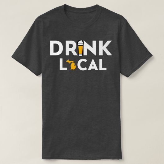 地元のミシガン州を飲む Tシャツ (デザイン正面)