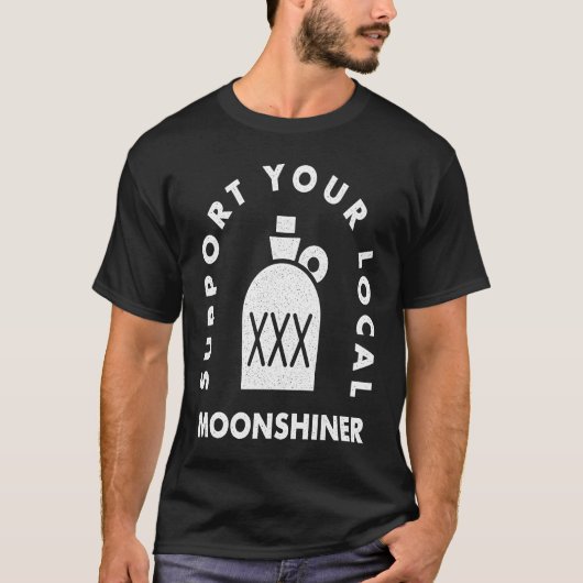 地元のムーナーや飲み屋のためのムーンシャイン Tシャツ (正面)