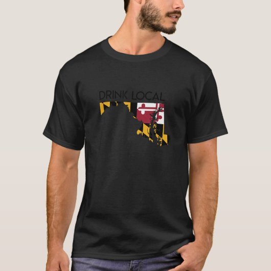 地元のメリーランドシャツの複数色を飲む Tシャツ (正面)
