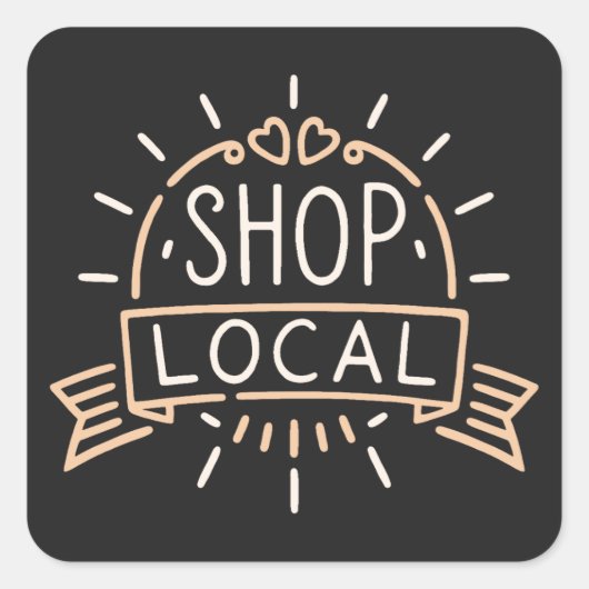 地元のレトロなヴィンテージの美学を買う スクエアシール (正面)