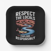 地元の人々と海洋生物を尊重し、地球を救おう ペーパープレート (正面)