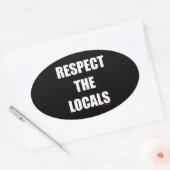 地元の人々を尊敬するステッカーデカール – 暗い背景 楕円形シール (封筒)