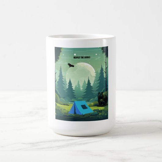 地元の人々を尊敬する – Wilderness Bear コーヒーマグカップ (中央)