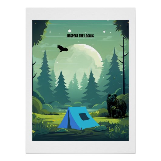 地元の人々を尊敬する – Wilderness Bear ポスター (正面)