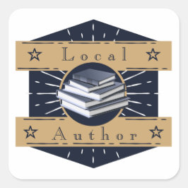 地元の作家、書籍のスタック スクエアシール