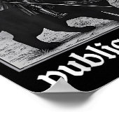 地元の公共図書館のナイトおもしろい猫を守る ポスター (角)