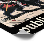 地元の公共図書館のナイトおもしろい猫を守る ポスター (角)