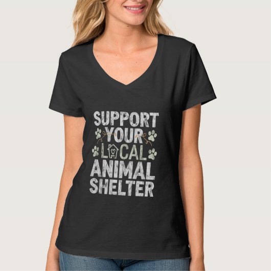 地元の動物保護施設を応援しよう 愛護活動家 Tシャツ (正面)