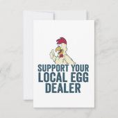 地元の卵ディーラーのイースターの日おもしろい曜日をサポート サンキューカード (正面)